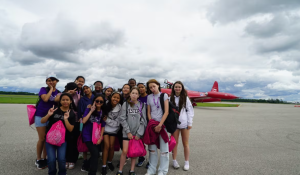 Hands-on learning at London airport shows young girls the sky's the limit