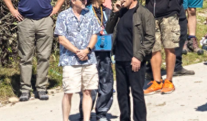 Arnold Schwarzenegger filming at Fanshawe Lake in London